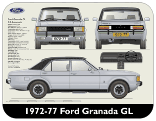 Ford Granada GL 1972-77 Place Mat, Medium